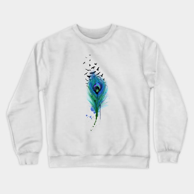 Feather and Birds Crewneck Sweatshirt by ilhnklv